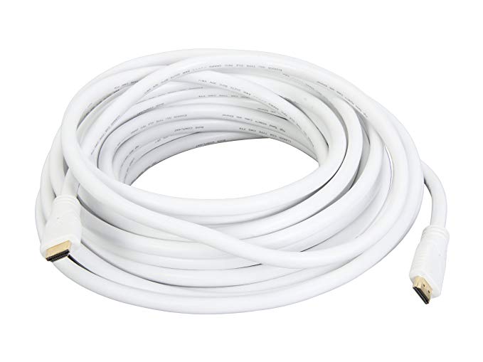 Nippon Labs NMHD-35MM-WT 35-Feet High Speed HDMI with Ethernet CL2 Rating, White Cable M/M 24 AWG Gold Plated