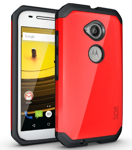 TUDIA Slim-Fit CYGEN Dual Layer Protective Case for Motorola Moto E (2nd Generation, 2015) (Red)