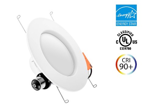 Hyperikon 5/6" LED Downlight, ENERGY STAR, 14W (75W Replacement), 4000K (Daylight White®), CRI90 , Retrofit LED Recessed Lighting Fixture, LED Ceiling Light, Dimmable
