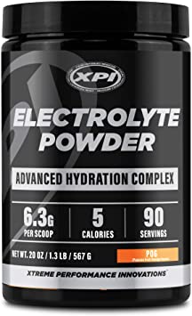 XPI Electrolyte Powder (Advanced Hydration Formula), 90 Servings, POG (Passion Fruit-Orange-Guava) - Non-GMO, Gluten Free