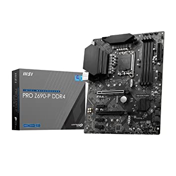 MSI PRO Z690-P DDR4 Motherboard ATX - Supports Intel Core 12th Gen Processors, LGA 1700 - Memory Boost (DDR4-5000MHz/OC), 1x PCIe 5.0 x16, 2 x M.2 Gen4 x4, 4K/30Hz HDMI, 2.5G LAN, Black