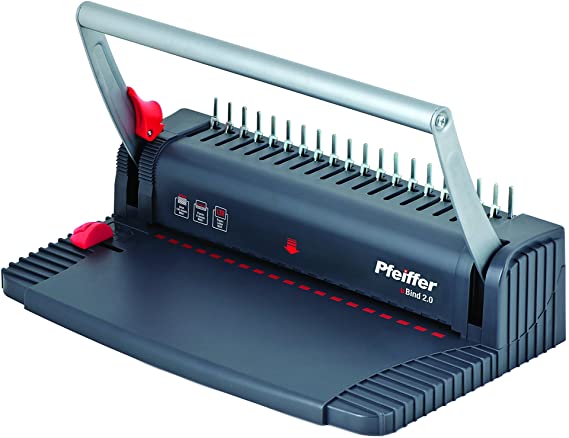 Pfeiffer Plastic Binding Machine uBind 2.0, Punches up to 8 Sheets at a Time and Binds Documents up to 150 Sheets (PFMB12019)