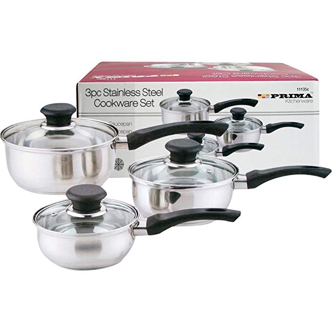 Prima 3pc Stainless Steel Cookware Set 14,16,18cm