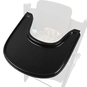 Baby High Chair Tray Compatible with Stokke Tripp Trapp Chair with Smooth Surface and Strong Suction Power - Made with Food-Safe Plastic (BPA BPS BPF Lead and Phthalate Free) - Black