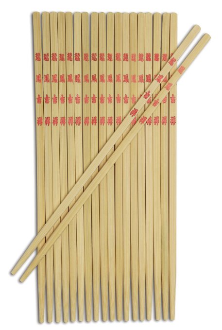 Joyce Chen 30-0043 9-Inch 10-Pairs Bamboo Table Chopsticks, Honey