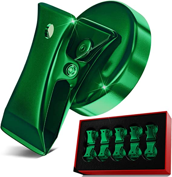 Force Magnet- Magnetic Clips Pack of 10 - Premium Quality Super Strength Magnet Clips with Anti Scratch Pads - Make Notes, Remember Appointments and Hang Keys on Metal Surfaces-Heavy Duty (Green)