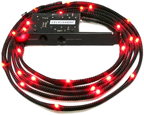NZXT CB-LED20-RD 2-Metres Light Sensitivity Sleeved LED Kit (Red)