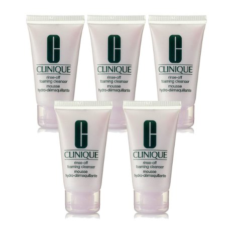 clinique rinse-off foaming cleanser /travel size 1 oz x 5 tubes