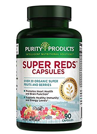 Super Reds Formula (20  Organic Super Fruits & Berries) | Purity Products | Heart & Brain Health Support* | Supports Healthy Immunity and Energy Levels* | 90 Capsules