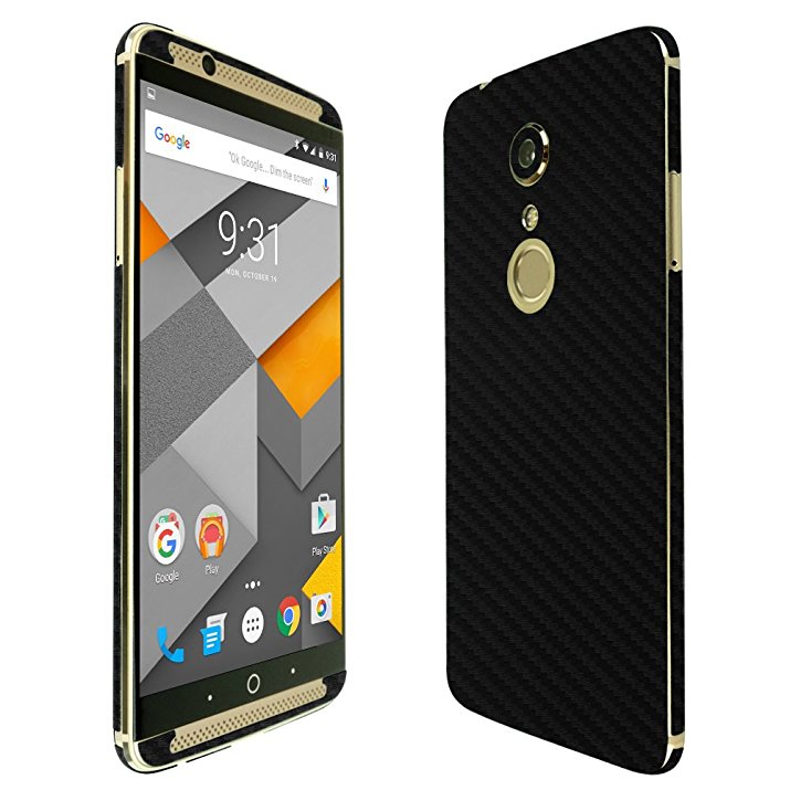 Skinomi TechSkin - ZTE Axon 7 Screen Protector (Zte Axon 7 Premium Edition)   Carbon Fiber Full Body Skin / Front & Back Wrap Clear Film / Ultra HD and Anti-Bubble Shield