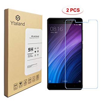[2 Pack] Xiaomi Redmi 4 / 4Pro Screen Protector 5.0 Inch, Tempered Glass Anti-fingerprints Thin 9H Hardness Screen Protector For Xiaomi Redmi 4 / 4Pro