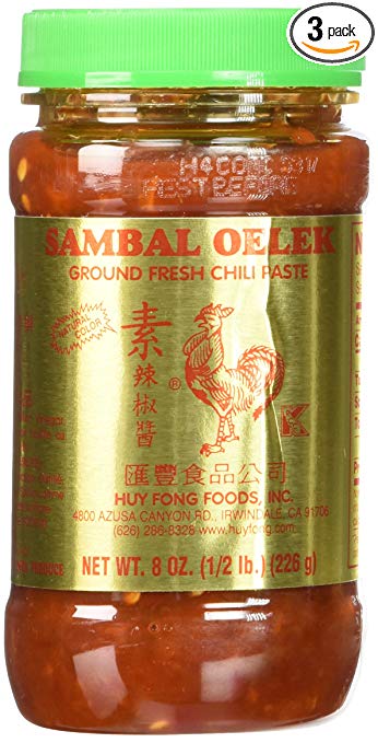 Huy Fong Sambal Oelek Chili Paste, 8 oz, 3 pk