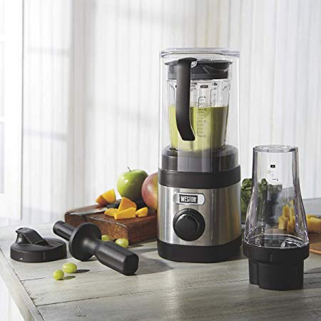 Weston 58918 Sound Shield and 20oz Personal Jar Pro Series 1.6hp 32oz Blender, jar jar, black and stainless steel