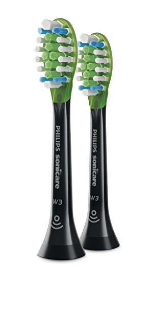 Philips Sonicare Premium White replacement toothbrush heads, HX9062/95, Smart recognition, Black 2-pk