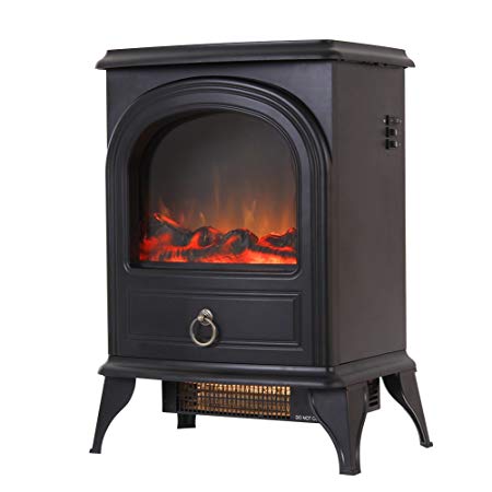 Valuxhome Portable Electric Fireplace Heater 22 Inches High, 1500W, Black