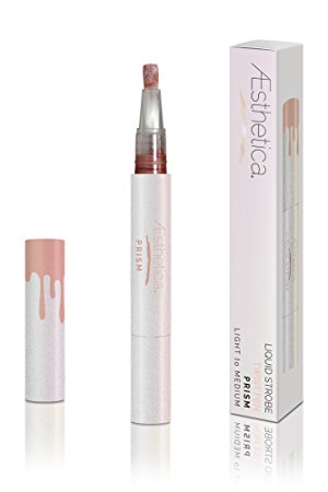 Aesthetica Strobe Series Liquid Highlighting Pen – Lightweight Buildable Formula Creates a Shimmery Glow - Light to Medium (Prism)