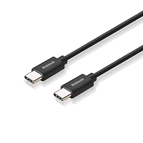 [2PACK] Nekteck USB Type C (USB-C) to USB Type-C Data & Charging Cable Reversible Design for MacBook 12 Inch, LG G5, Google Nexus Pixel3 2/XL, 5X 6P, HTC 10 and More, Black - 6.6 Feet