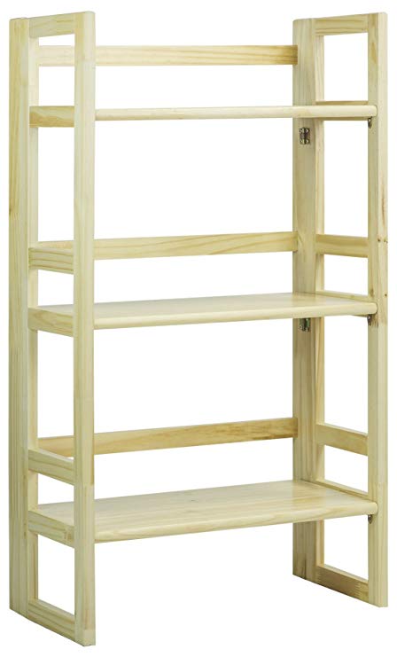 Casual Home 3-Shelf Folding Student Bookcase (20.75" Wide)-Natural