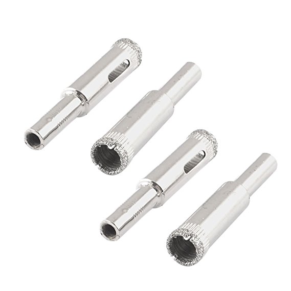 4 Pcs 10mm Dia Diamond Coated Drill Bit Marble Tile Glass Hole Saw Cutting Tool