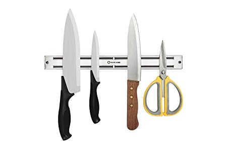 Olive Kube Magnetic Kitchen Knife Holder- Top 12" Stainless Steel Magnetic Knife Block For Kitchen Knife Storage- Strong Magnet Wall-Mounted Knife Strip- Best Professional Knife Magnet Rack Organizer
