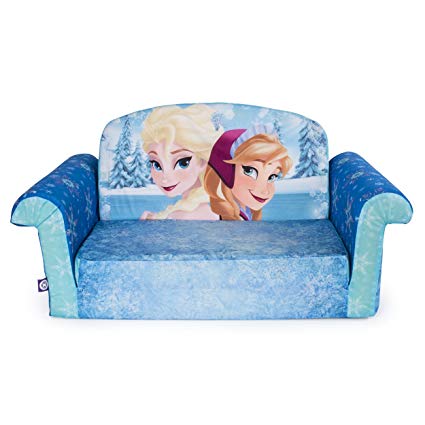 Marshmallow Furniture, Children's 2 in 1 Flip Open Foam Sofa, Disney Frozen