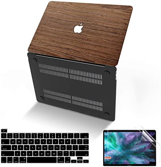 Anban MacBook Pro 13 inch Case 2020 2019 2018 2017 2016 Release A2338 M1 A2251 A2289 A2159 A1989 A1706 A1708, Slim Wood Hard Cover   Keyboard Cover   Screen Skin, MacBook Pro 2020 M1 Case Touch Bar
