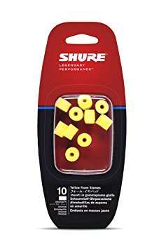 Shure EAYLF1-10 Foam Sleeves (10 Included/5 Pair) for SCL3, SCL4, SCL5, E3c, E4c, E5c, E500 & SE Earphones (Yellow)