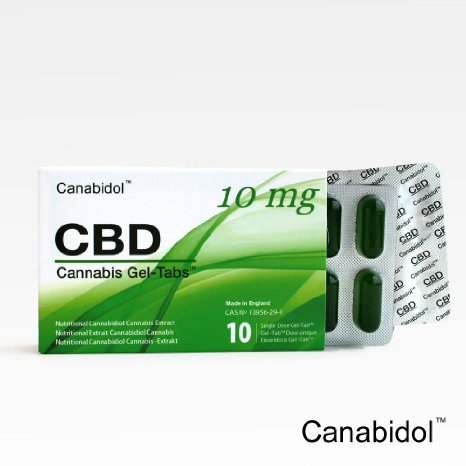 Canabidol CBD Gel-Tabs - 1,000mg Cannabis Sativa L. Single Dose Hemp CBD Oil Supplement - Cannabidiol 10mg, 10 Pack