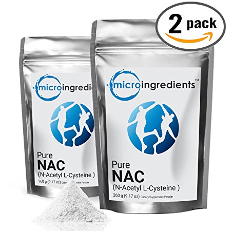 Micro Ingredients Pure N-Acetyl L-Cysteine (NAC) Powder, 520 grams (1.15 lb)