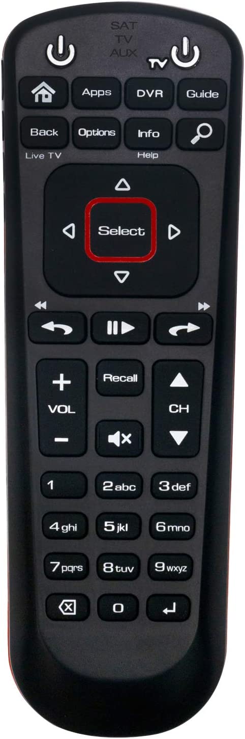 New Network 52.0 Replacement Remote Control Compatible with Dish Network with 3 Modes SAT TV AUX