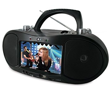 Magnasonic MAG-MDVD500 Portable CD/DVD Player Boombox with 7" Widescreen LCD, AM/FM Radio, Karaoke Function, & MP3/WMA/MPEG4 Playback