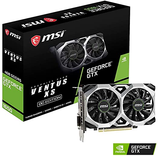 MSI GeForce GTX 1650 Ventus XS OC Dual Fan Graphics Card - 4 GB