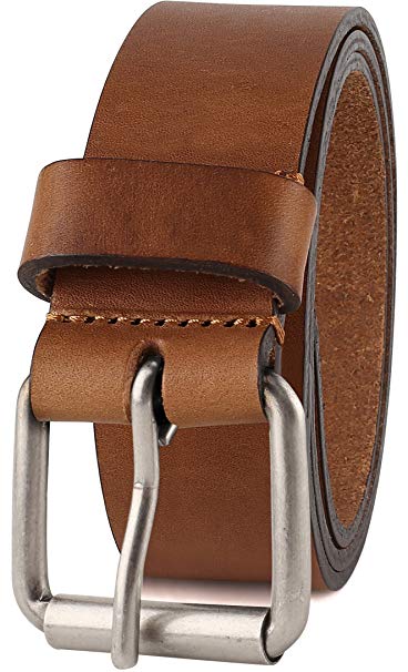 Men's Casual Full Grain Classic Leather Dress Belt For Jeans,1.5" Wide, USA