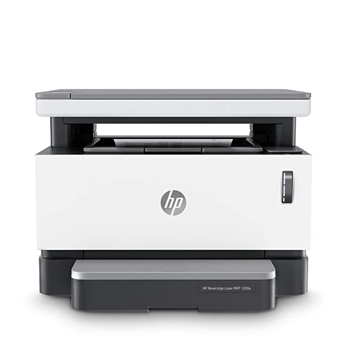 HP Neverstop 1200a Laser Printer, Print, Copy, Scan, Unique Mess Free Reloading, Save Upto 80% on Genuine Toner, 5X Print Yield