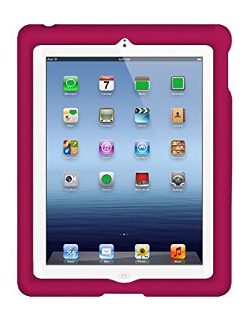 Bobj Rugged Case for iPad 4 , iPad 3 , iPad 2 (not for iPad Air) - BobjGear Custom Fit - Patented Venting - Sound Amplification - BobjBounces Kid Friendly - Rockin' Raspberry