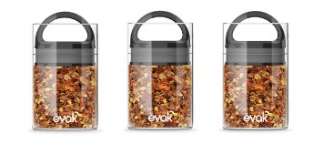 Best PREMIUM Airtight Storage Container for Coffee Beans, Tea and Dry Goods - EVAK - Innovation that Works by Prepara, Glass and Stainless Black Gloss Handle, Mini: Set of 3