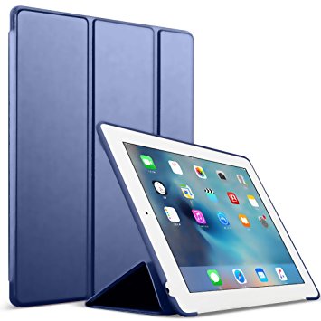iPad 2/3/4 Case,GOOJODOQ Smart Cover With Magnetic Auto Sleep/Wake Function PU Leather Shockproof Silicon Soft TPU Folio Case For Apple iPad 2/3/4 in Dark Blue