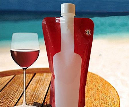 Premium Foldable Wine Bottle Portable, Reusable, Refillable, Leak Proof, Flexible Travel Wine Bottle 750ml Shatterproof Comes with Life Time Guarantee