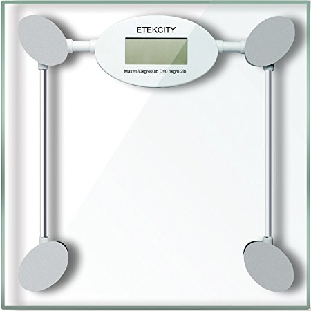 Etekcity Digital Body Weight Scale, Tempered glass, 400 Pounds (Certified Refurbished)