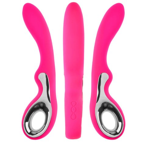 Vibrator, Oomph! Butterfly 16-Frequency 3-Speed Vibration USB Rechargeable Silicone G-spot and Clitoris Massager AV Vibe Female Masturbation Toy - Rosy