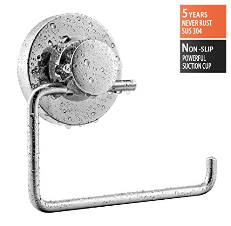 BRIOFOX Toilet Paper Holder, Super Powerful Vacuum Suction Cup or Self Adhesive Tissue Paper Holder, 304 Stainless Steel Toilet Paper Dispenser Towel Holder, Chrome