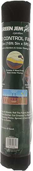 Green Jem GSWCF5X15 Weed Control Fabric, Black