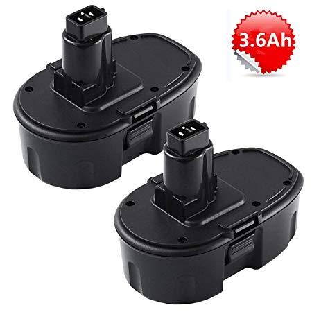 2 Pack 18 Volt 3.6Ah Replacement for Dewalt 18V Battery XRP DC9096 DC9099 DC9098 DW9099 DW9096 DW9098 DW9095 DE9039 DE9095 DE9096 DE9098 DC9181 Cordless Tools Batteries