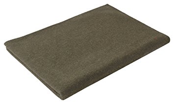 Olive Drab Warm Winter Blanket, 62" x 80" (70% Virgin Wool)