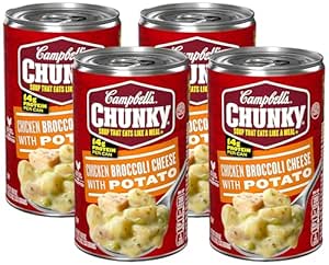 Campbell's Chunky Soup, Chicken Broccoli Cheese Soup, 18.8 Oz Can (Pack of 4)