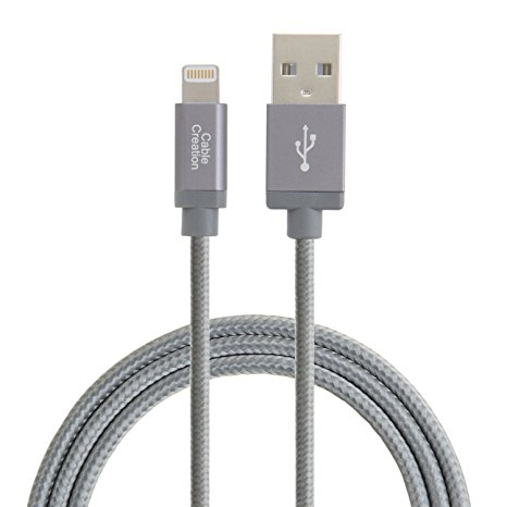 [Apple MFi Certified] CableCreation Lightning to USB Charge and Sync Cable for iPhone 6S iPhone 6,iPhone 5/5S/5C, Metal Plug & Cotton Jacket, Space Gray, L=6ft/1.8m