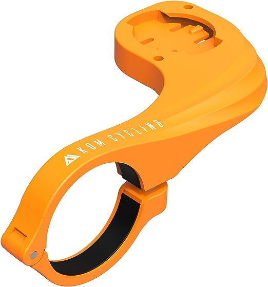 KOM Cycling Wahoo Elemnt Mount Compatible with Multiple Wahoo Computers Including The Wahoo Elemnt Bolt, Elemnt Roam, Elemnt Mini, and Elemnt - Multiple Colors 24g Out Front Computer Mount Orange