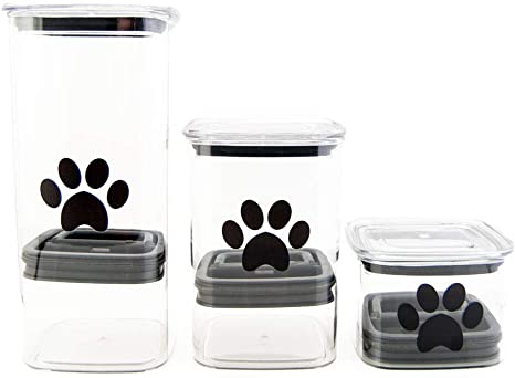 Airscape Pet Food and Treat Storage Container - Clear Plastic - 32, 64, & 96 fl. oz