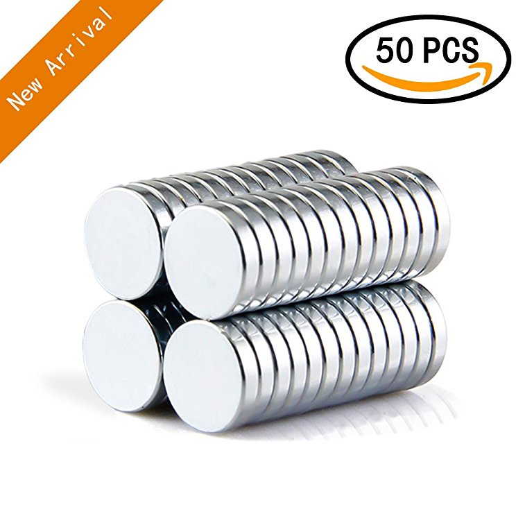 Refrigerator Magnets,50PCS Premium Brushed Nickel Fridge Magnets,Round Magnets,Office Magnets by A AULife - 10 X 2 mm