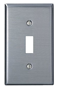 Leviton 84001-40 1-Gang Toggle Device Switch Wallplate, Standard Size, Device Mount, Stainless Steel